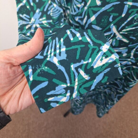 Iolani Palm Print Midi Dress Stretch Long Sleeve Multicolor Women's Size Large - Picture 6 of 10